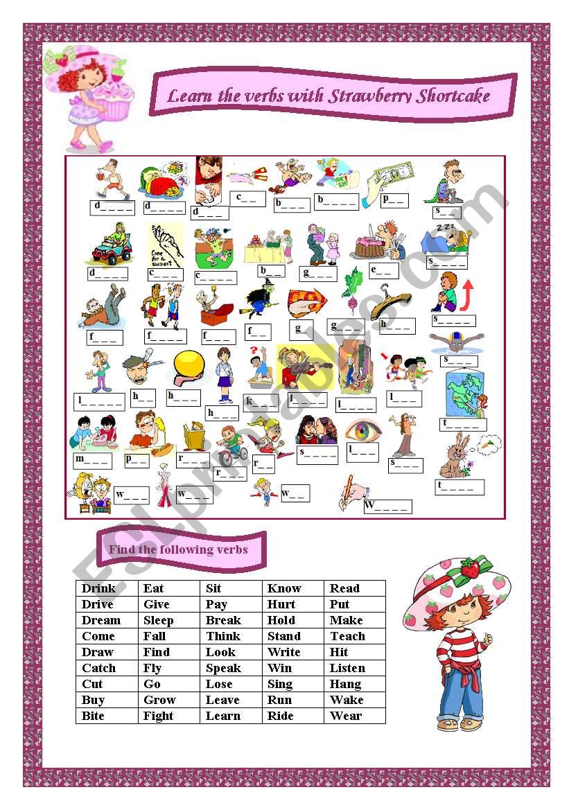 English verbs worksheet