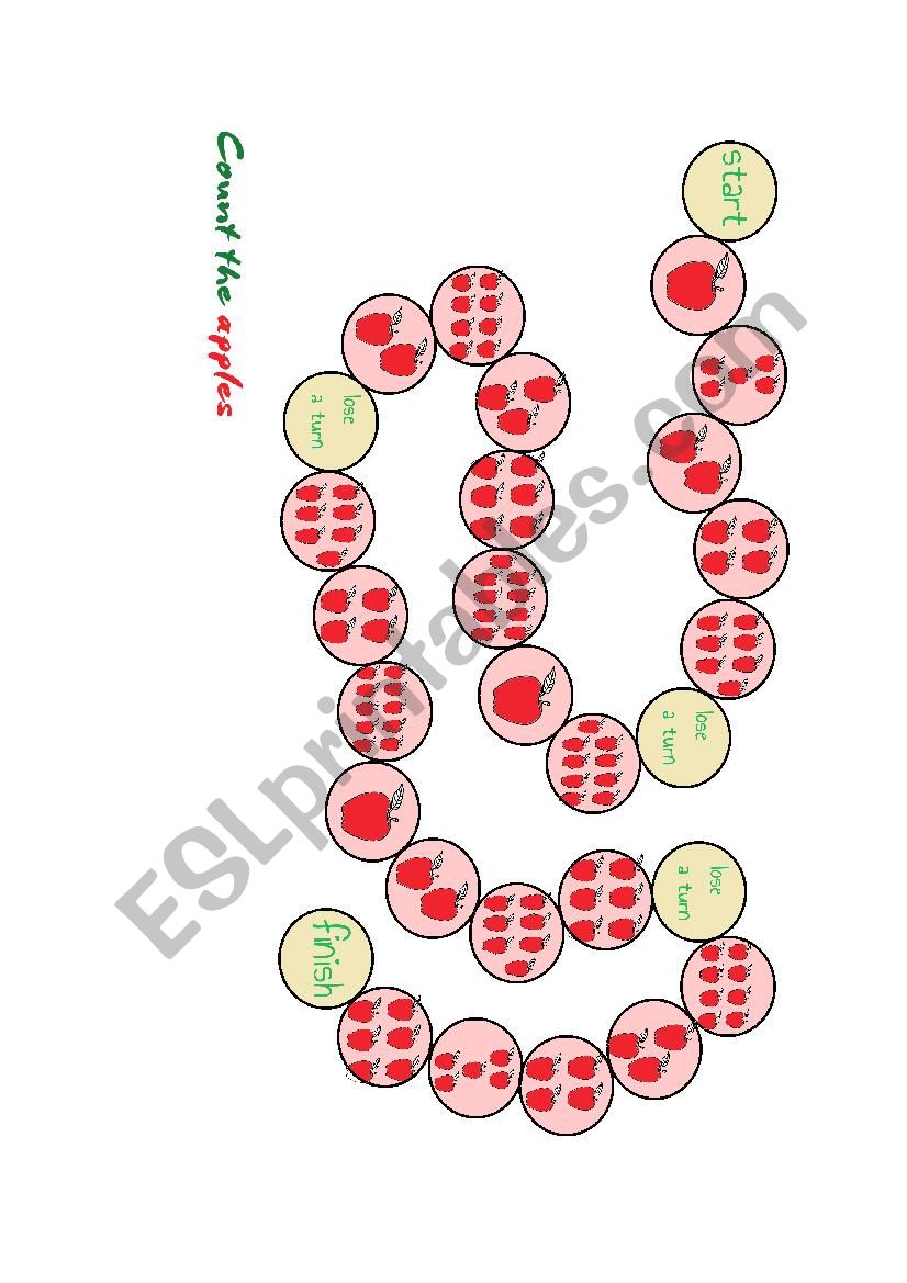 Count the apples 1-10 BOARD GAME