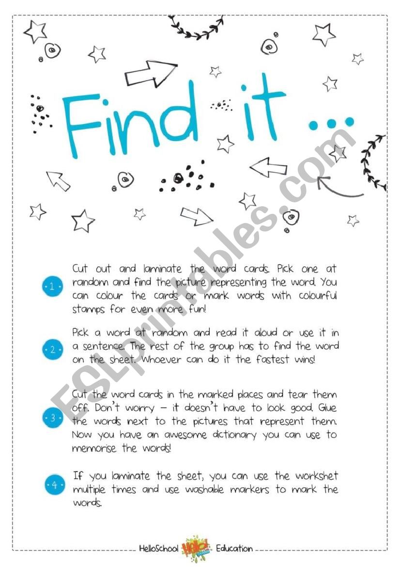 Find it - Food worksheet