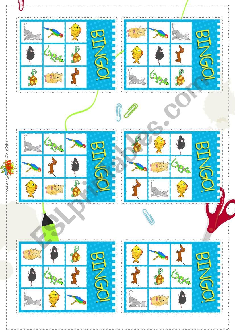 Bingo Pets Part 1 worksheet