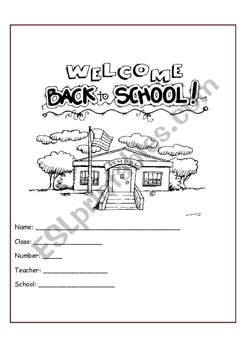 Back to school worksheet