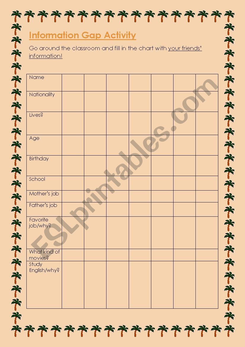 Survey worksheet