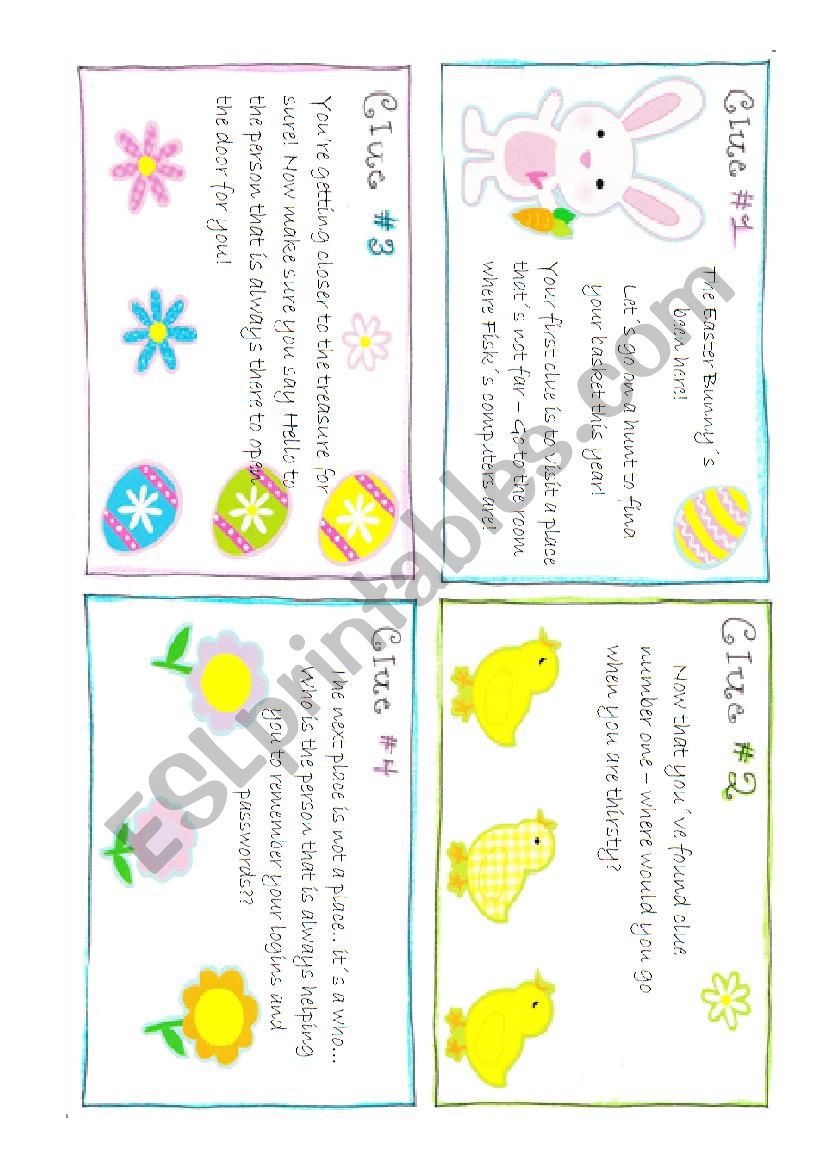 Easter Hunt worksheet