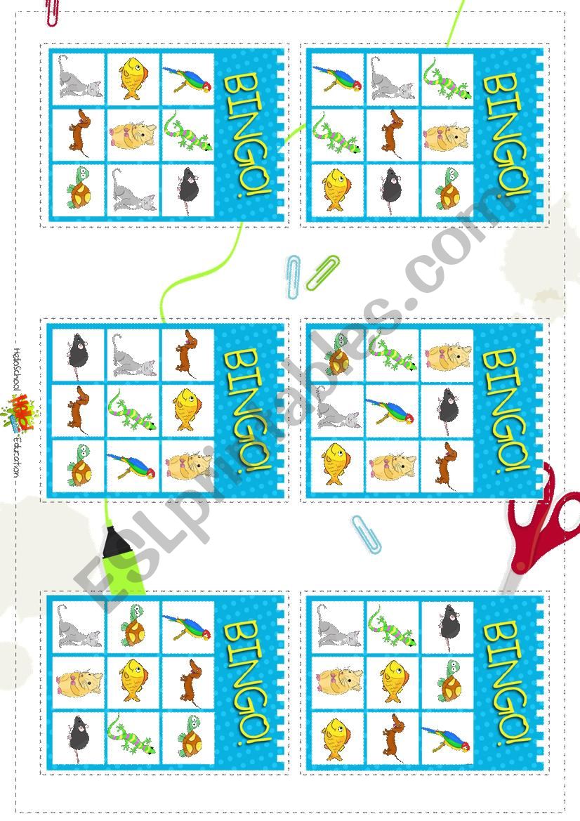 Bingo Pets Part 3 worksheet