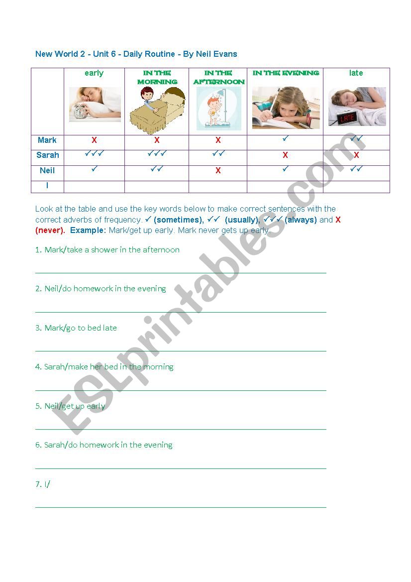 Daily Routine worksheet