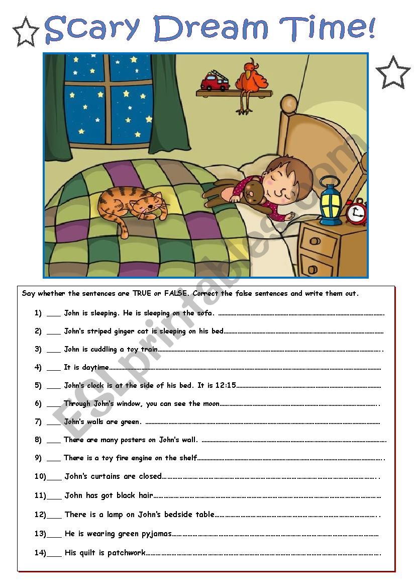 A scary Dream! worksheet