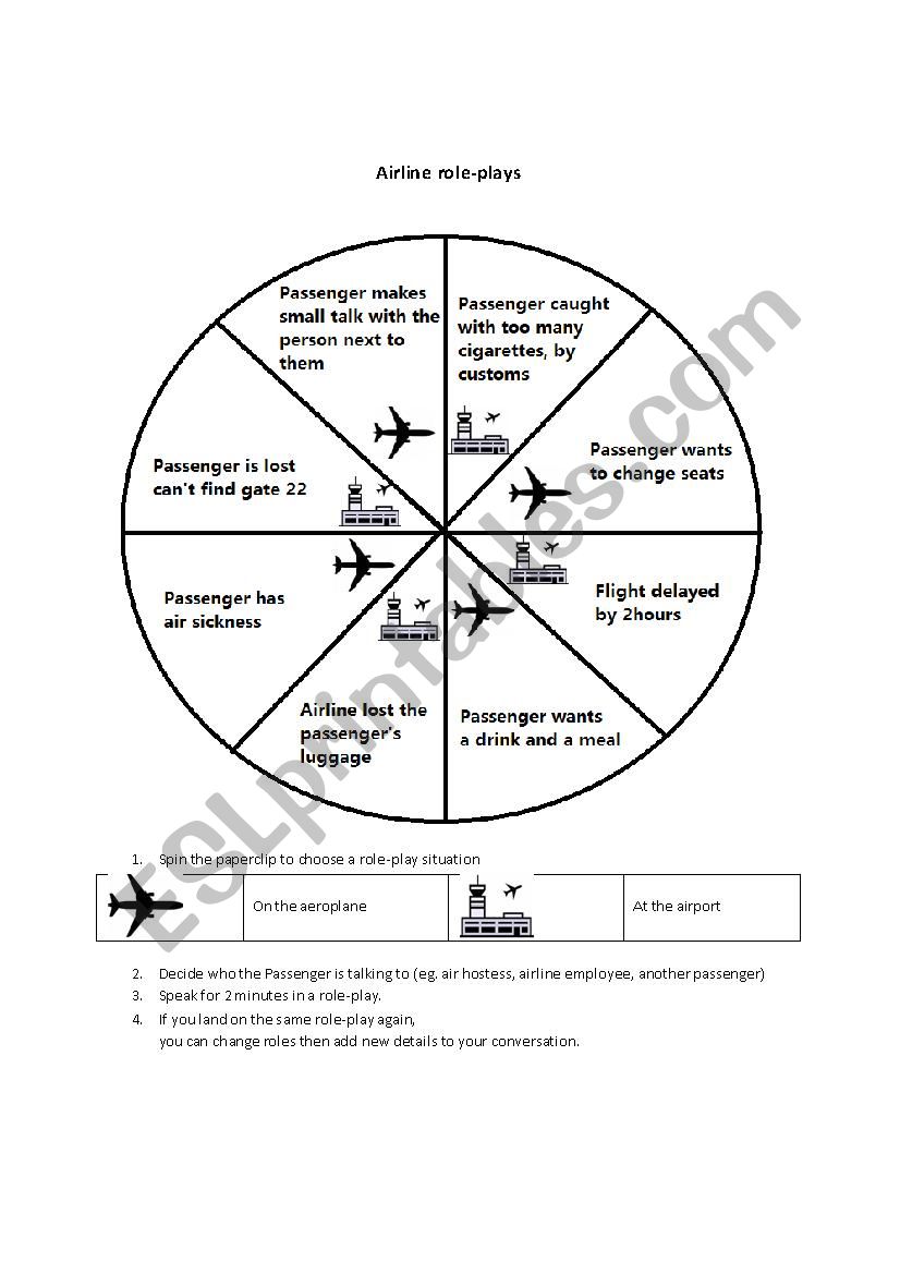 Airline roleplays worksheet