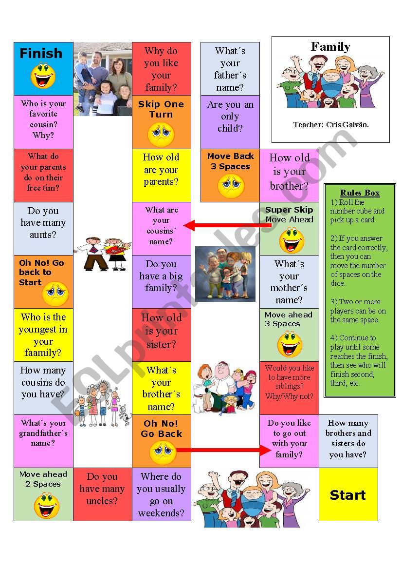 Family Conversation Board Game-Edited and Editable-Rules included