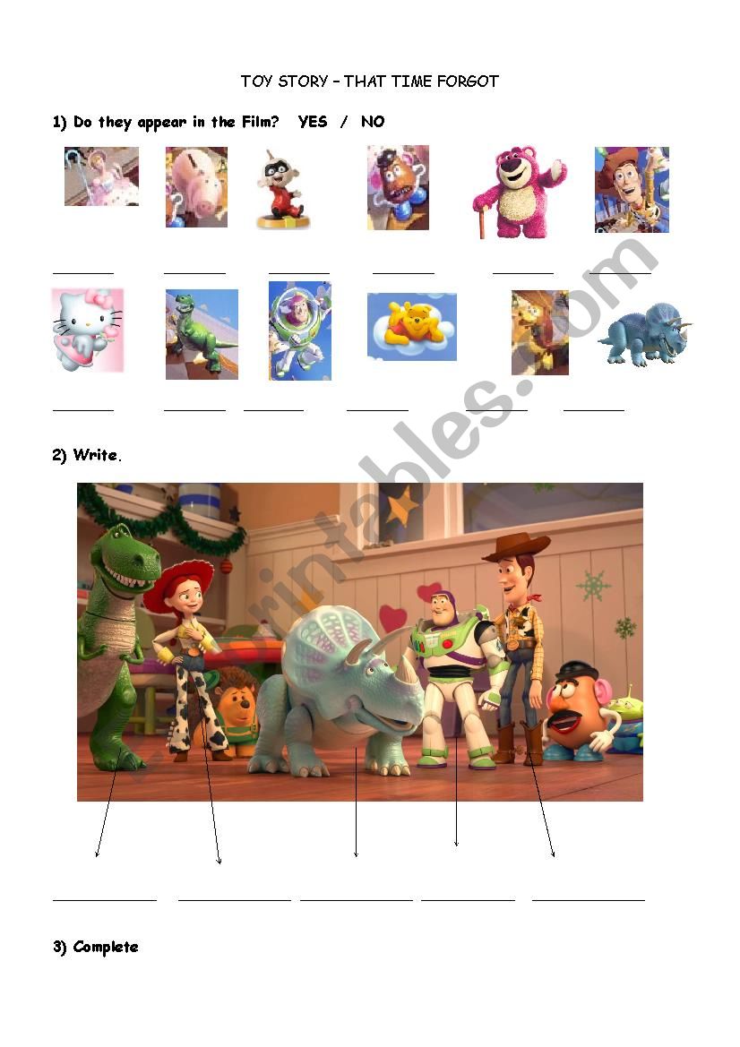 Toy Story- That time forgot worksheet