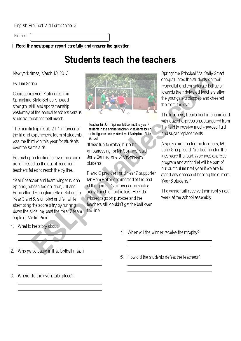 English Review worksheet