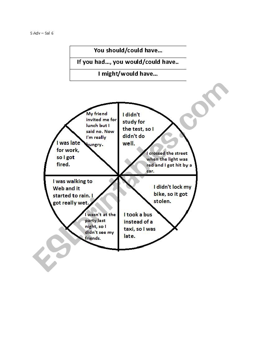 Giving Late Advice worksheet