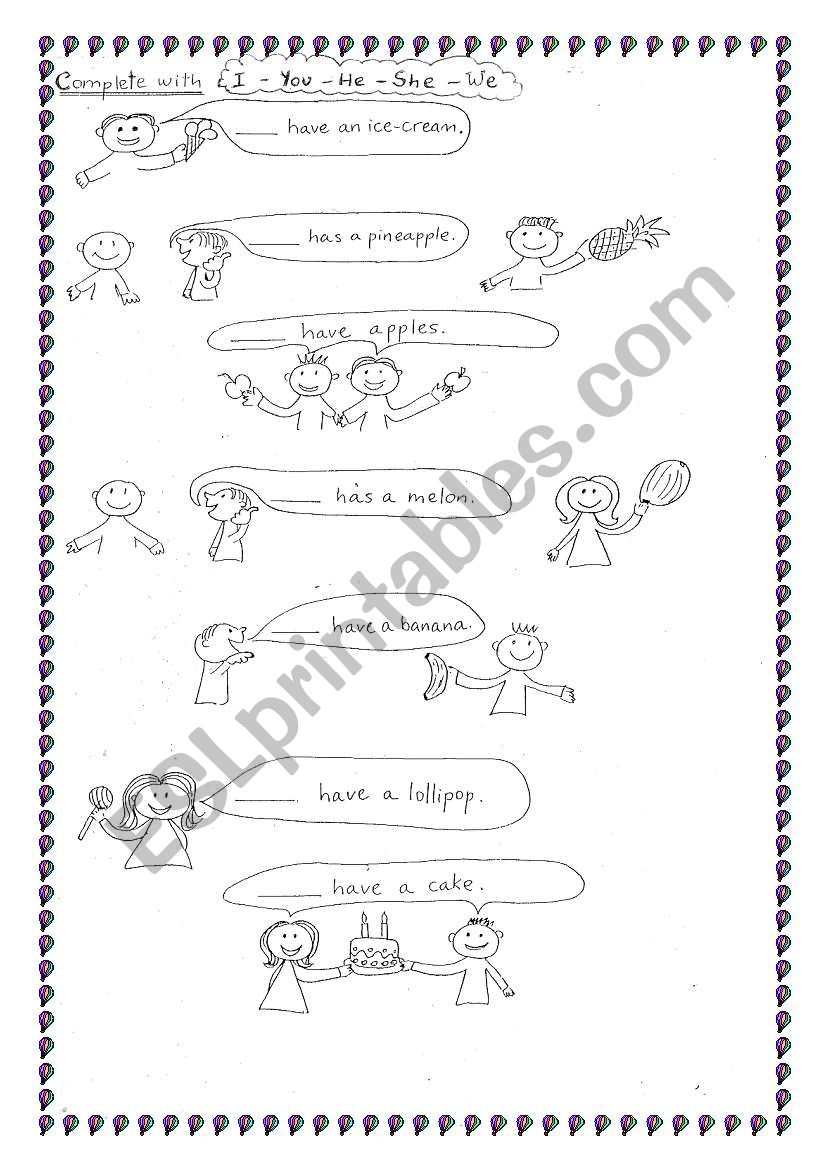 PRONOUNS worksheet