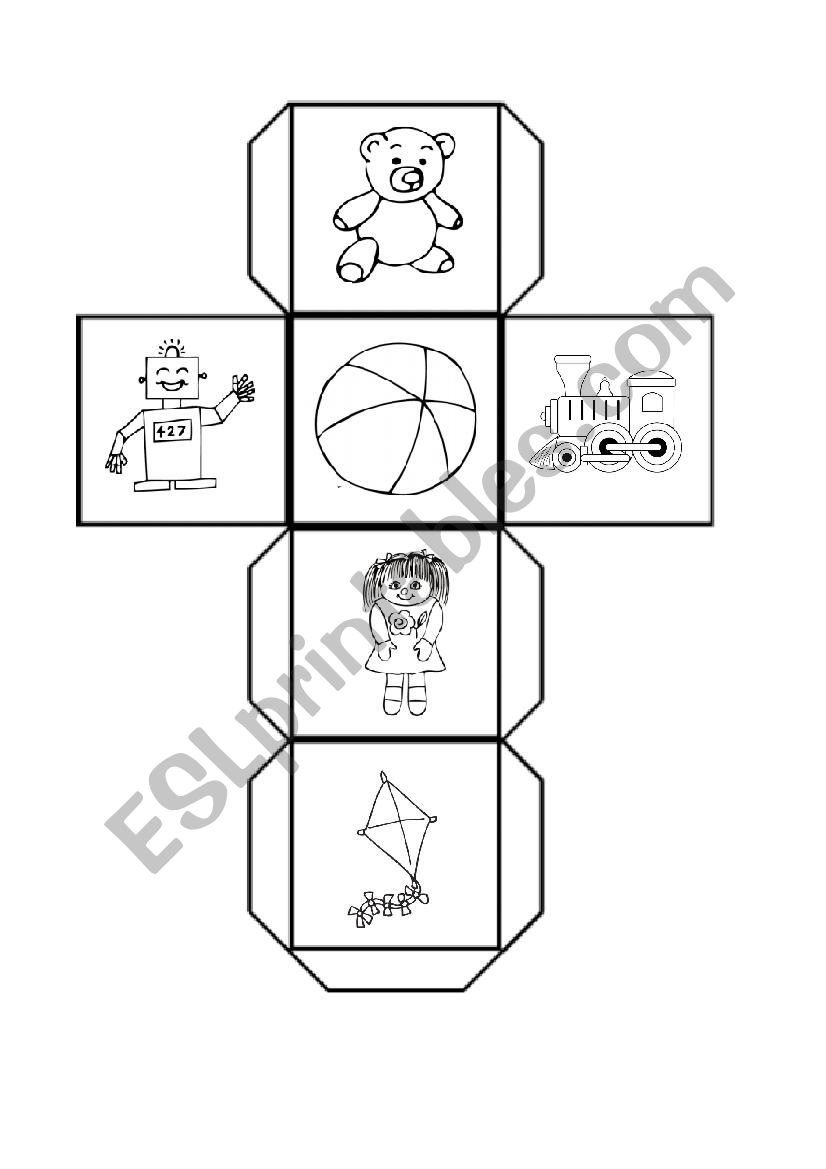 Toys vocab dice worksheet