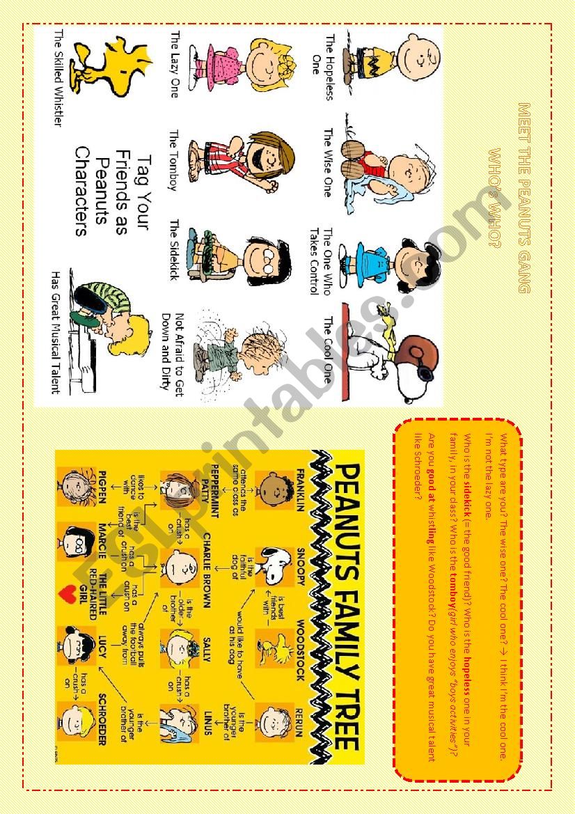 Meet the Peanuts Gang worksheet