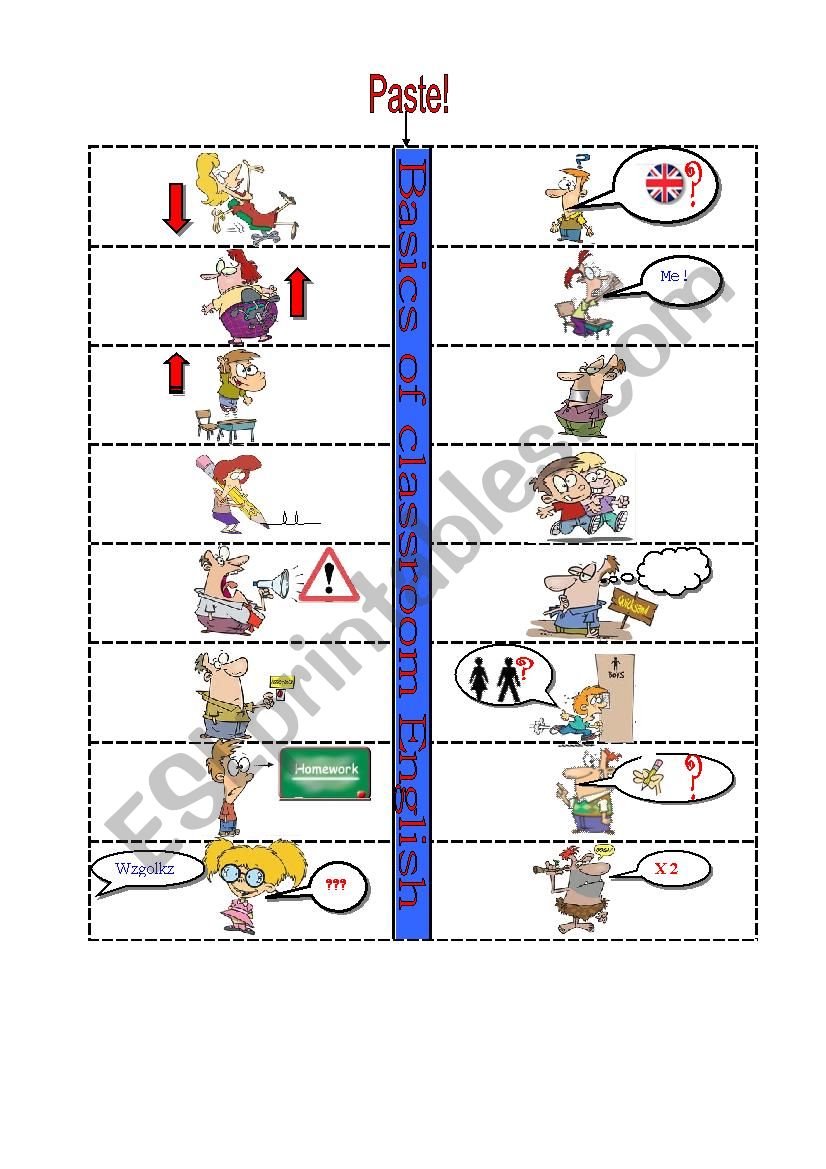 Basics of classroom English worksheet