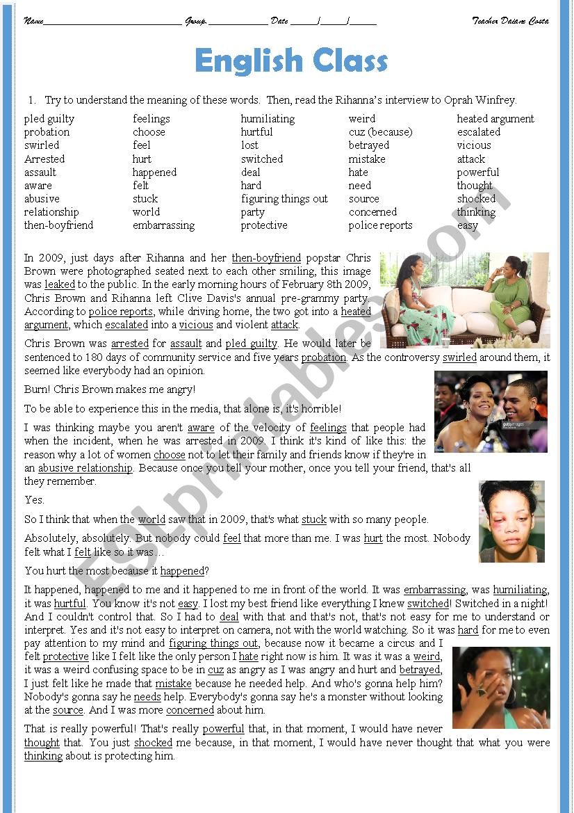 RihannaÂ´s Interview to Oprah Winfrey