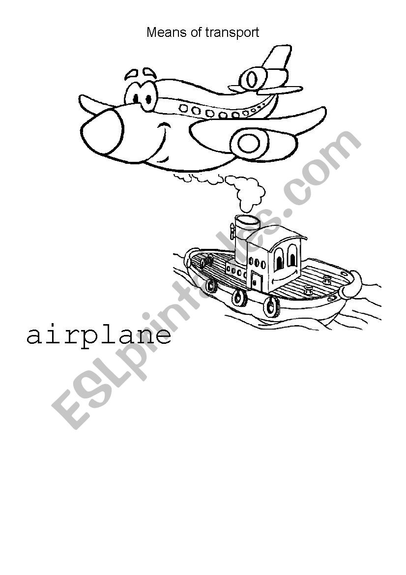 means of transport worksheet