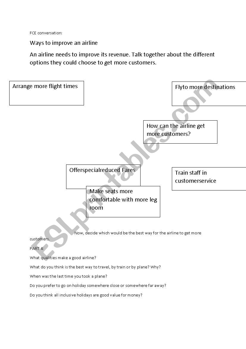 FCE conversation AIRLINE TRAVEL