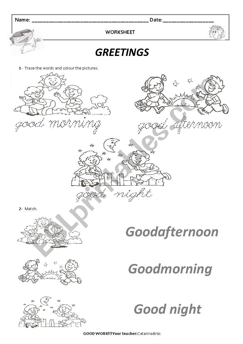 Greetings worksheet