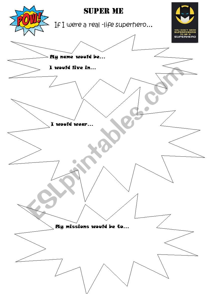 Super Me worksheet