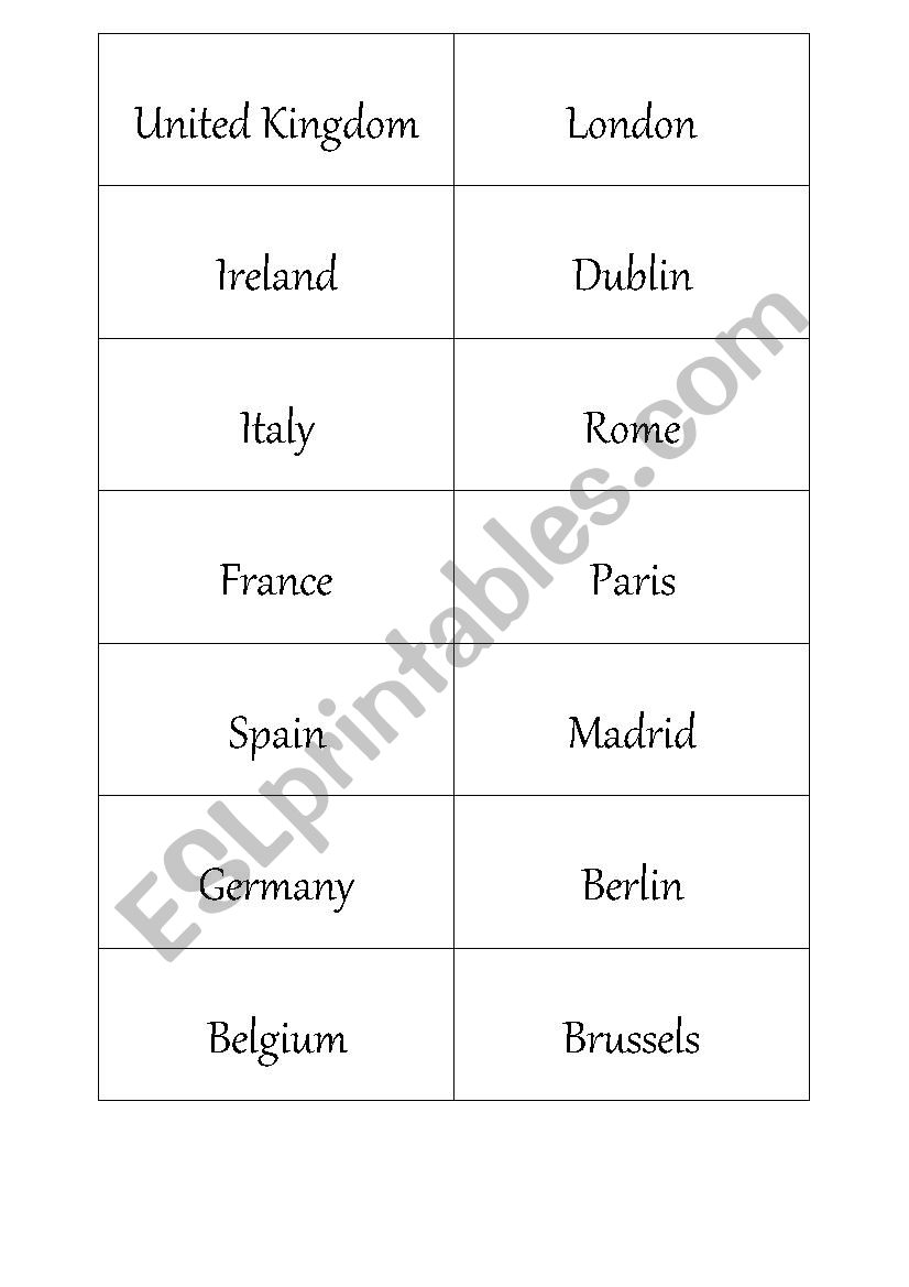 Around the world worksheet