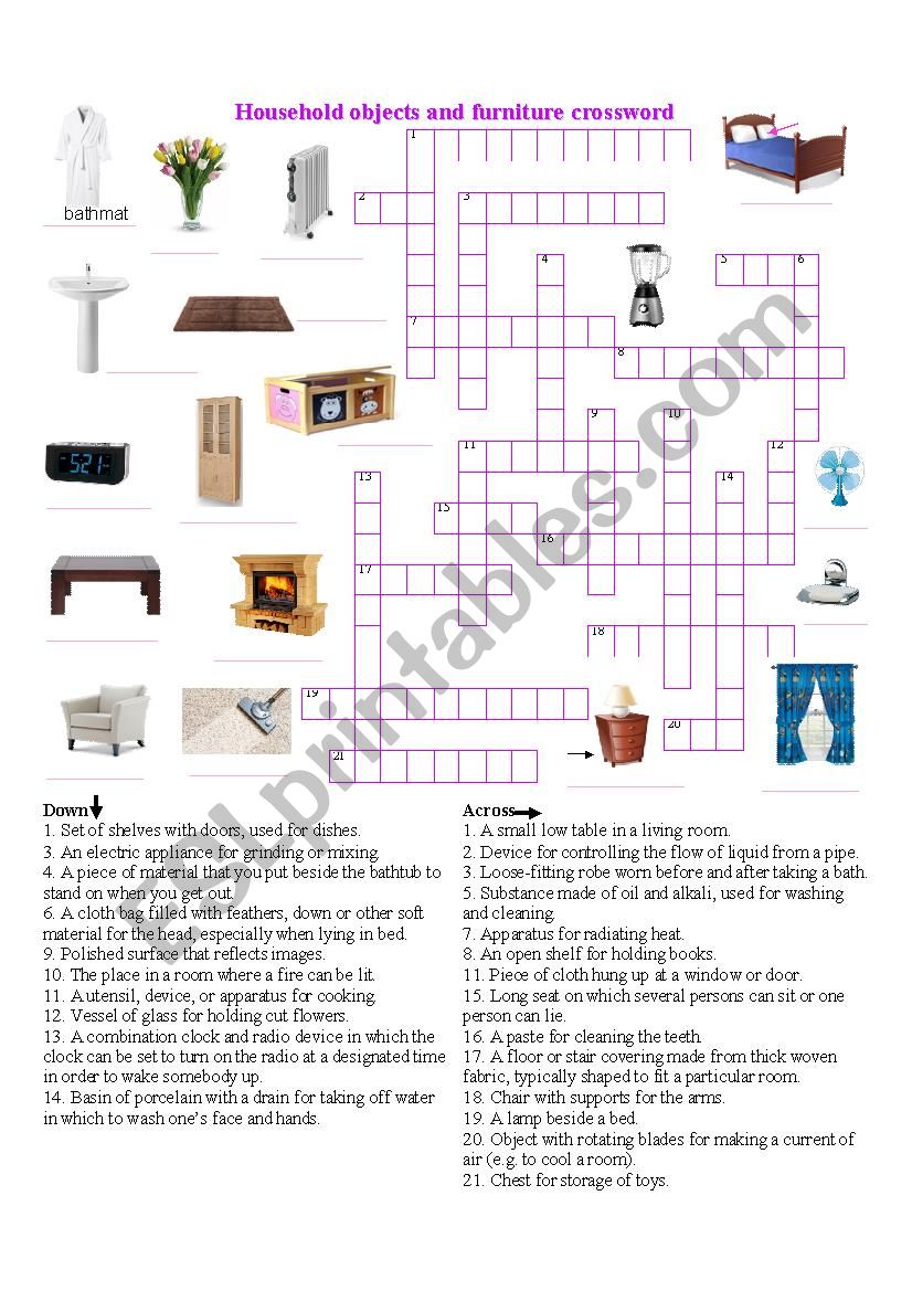 Household objects and furniture
