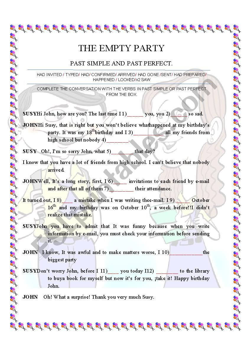 PAST SIMPLE AND PAST PERFECT. worksheet