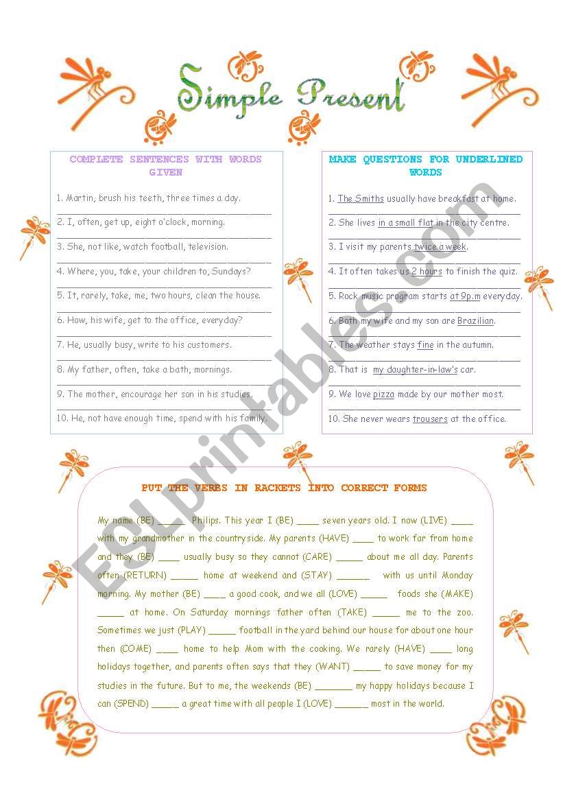 Simple Present worksheet