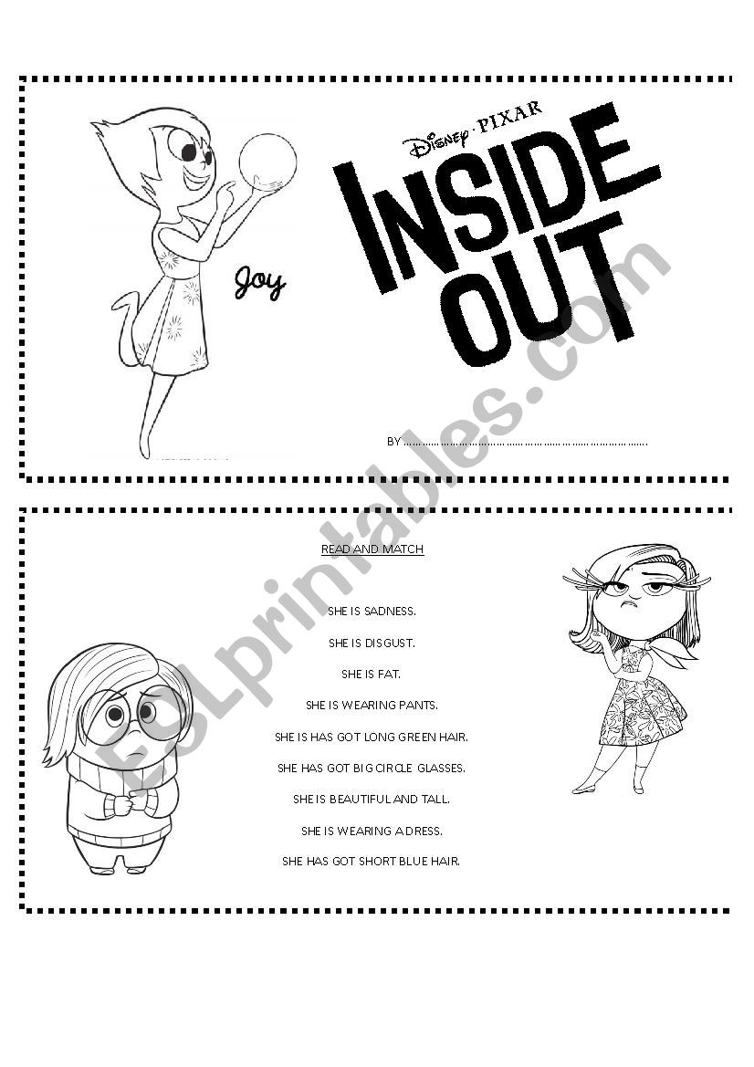 Inside Out mini book worksheet