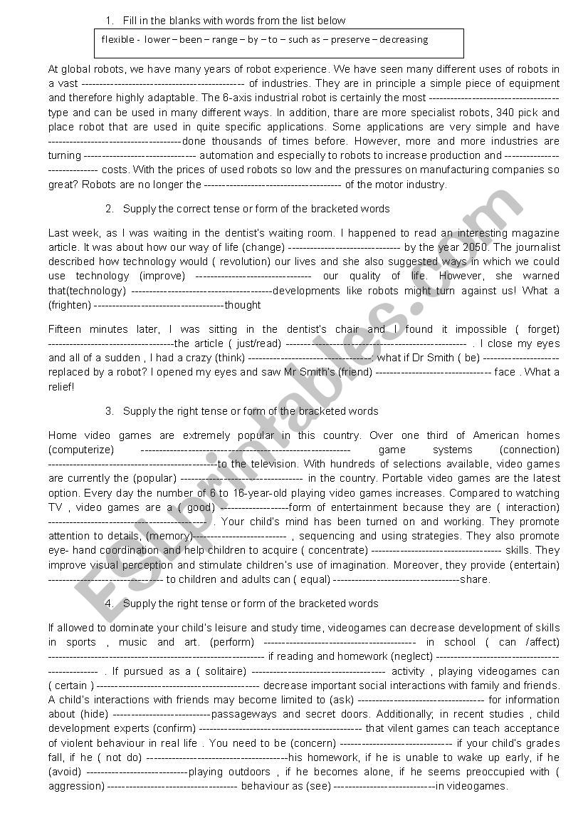 bac review (unit three) worksheet