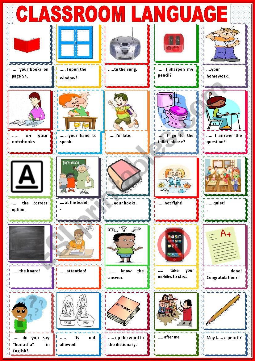 Classroom Language worksheet