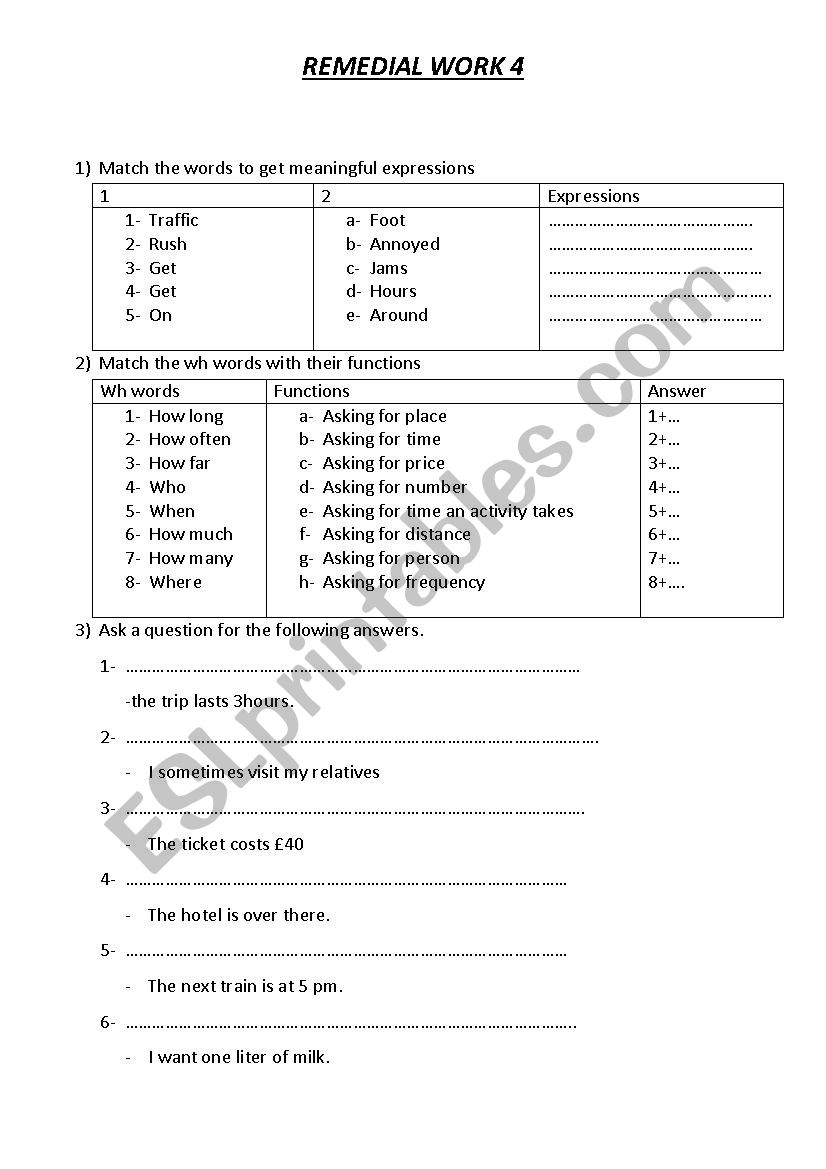 remedial work esl worksheet by loveisgod