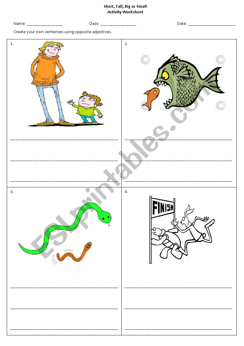 Opposites Adjectives worksheet