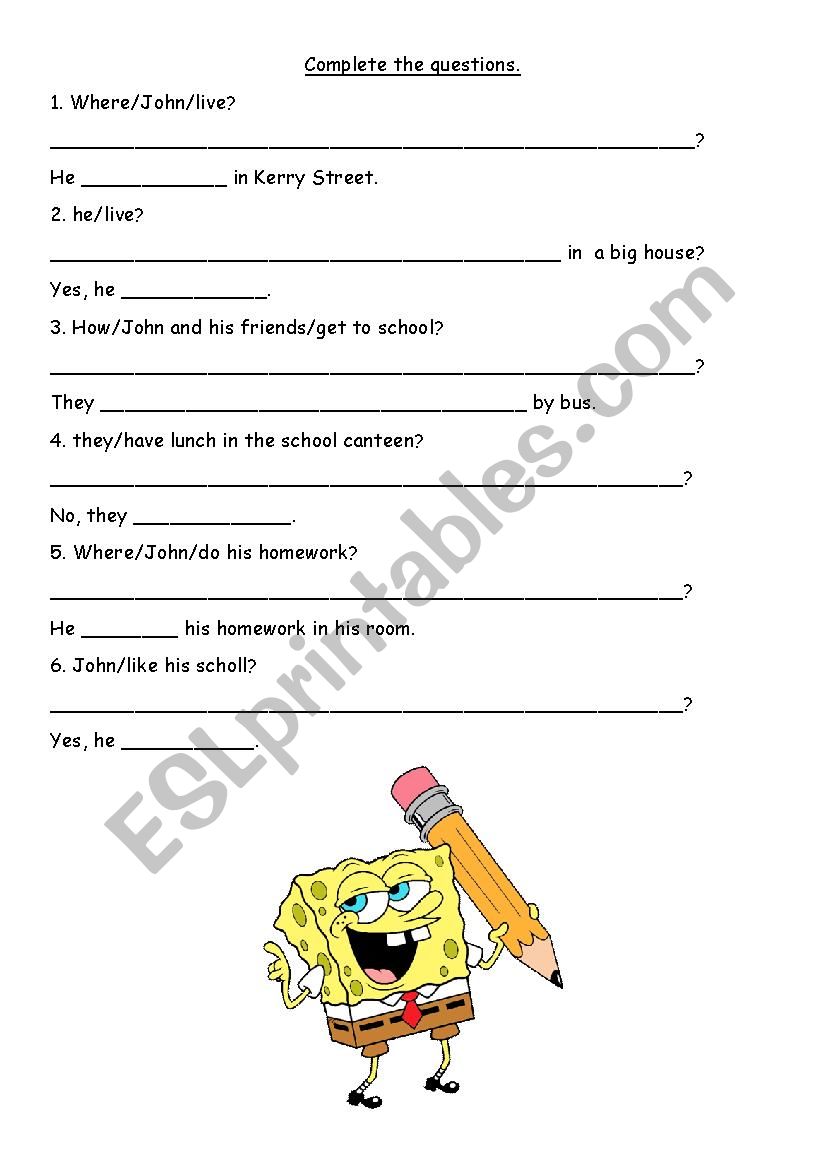 Present simple questions worksheet