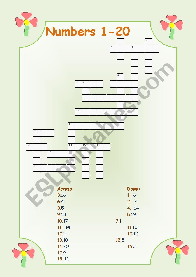 Numbers worksheet