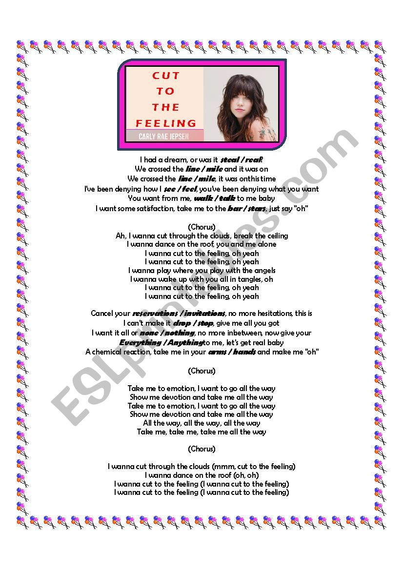 Song: Â´Cut To The FeelingÂ´ by Carly Rae Jepsen