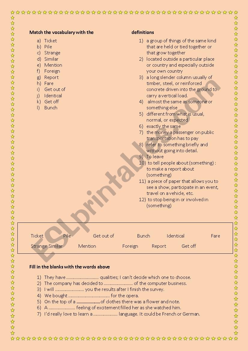 Words Easily Confused worksheet