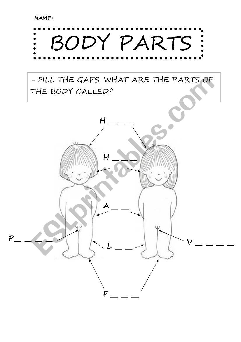 Body Parts worksheet