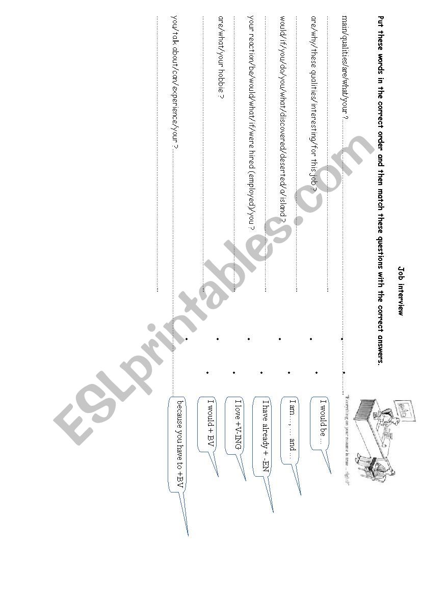 job interview worksheet