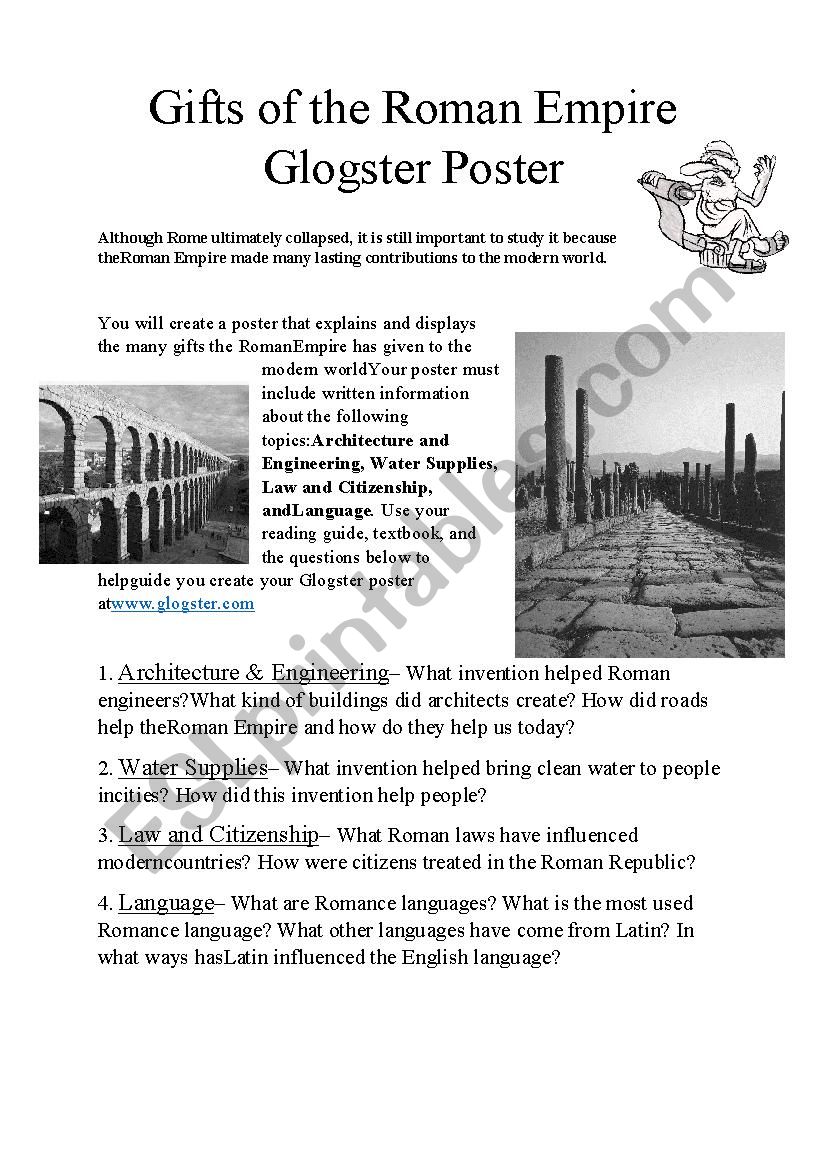 Gifts from Ancient Rome worksheet