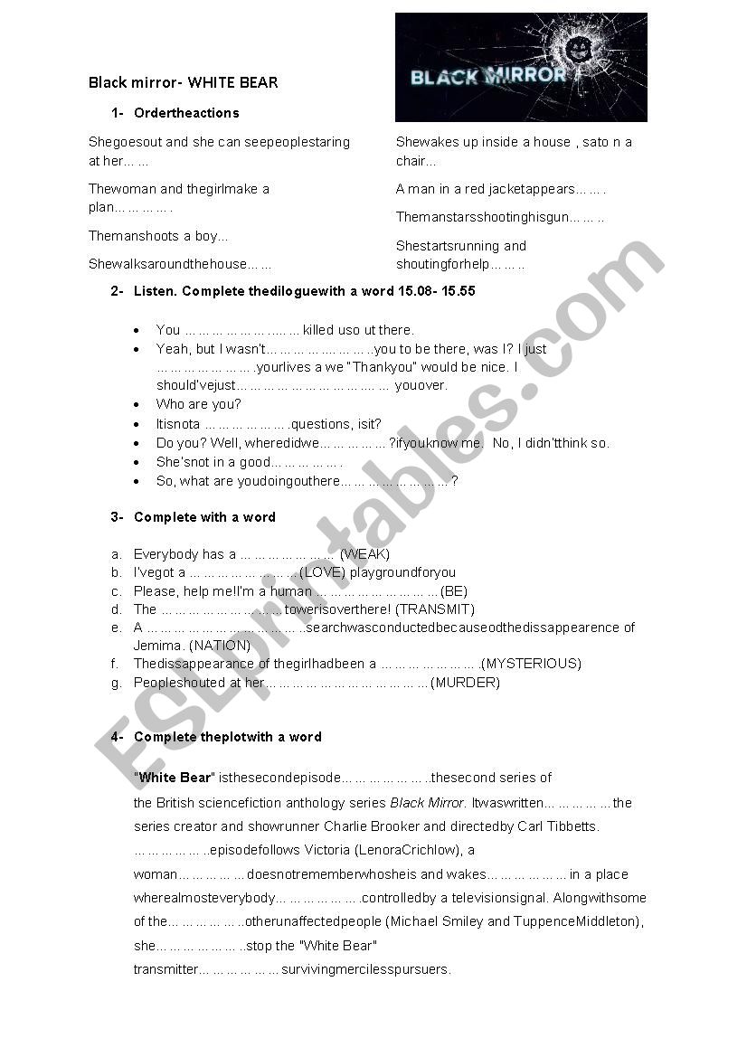 Black Mirror_White Bear worksheet