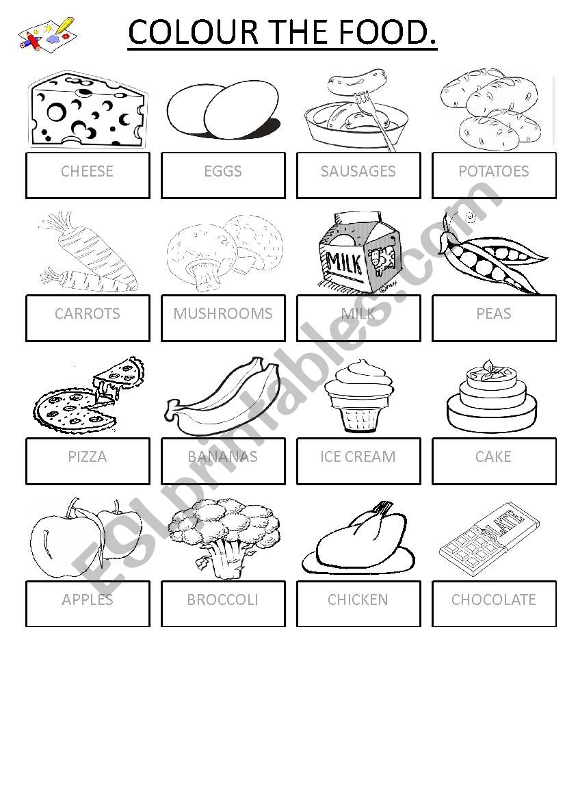 Food - cut & paste worksheet