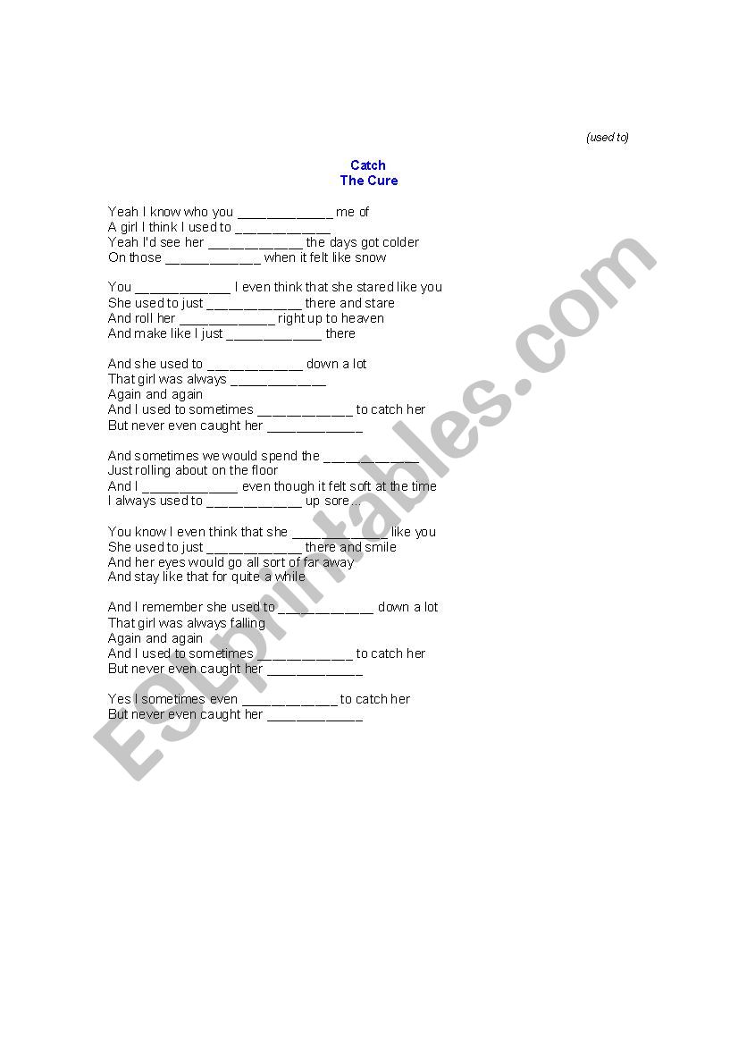 Song Catch worksheet