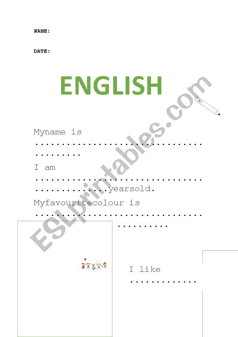 About me worksheet
