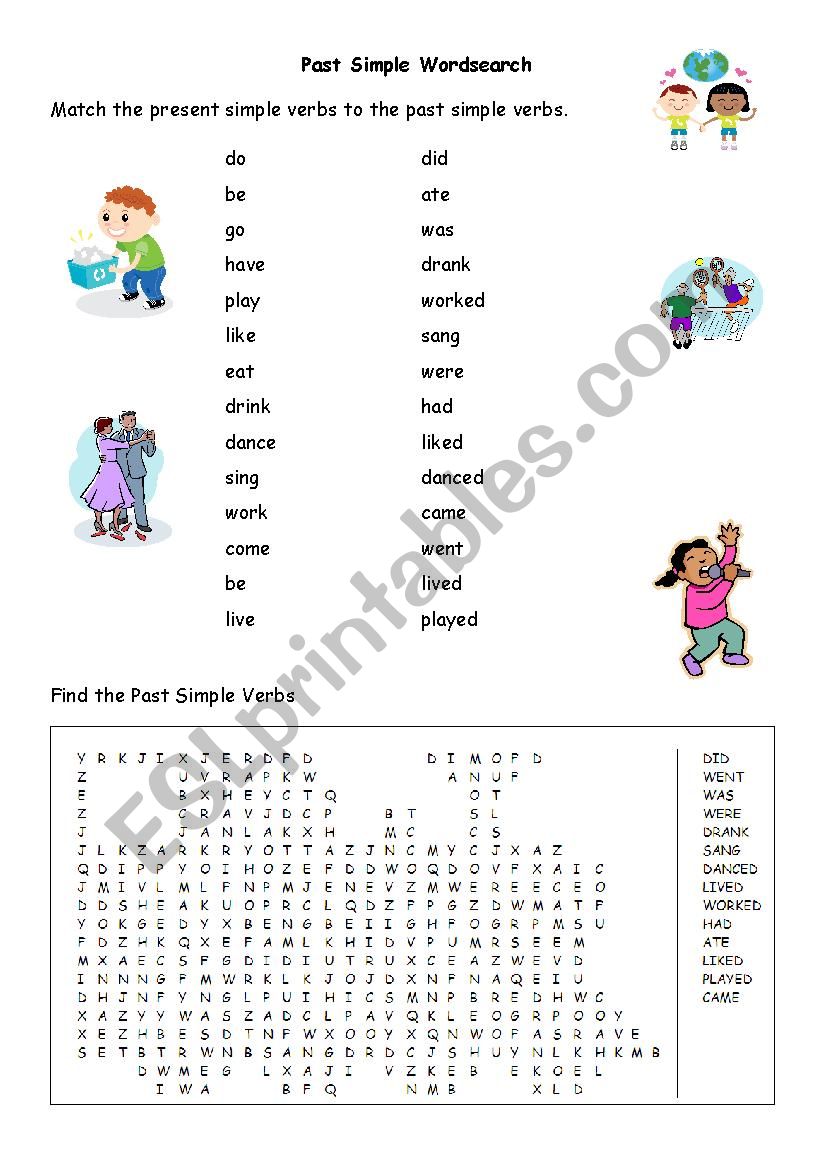 Past Simple Verbs worksheet