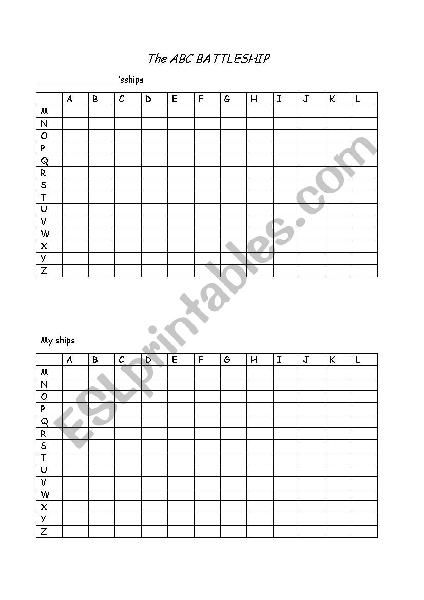 ABC battleship worksheet