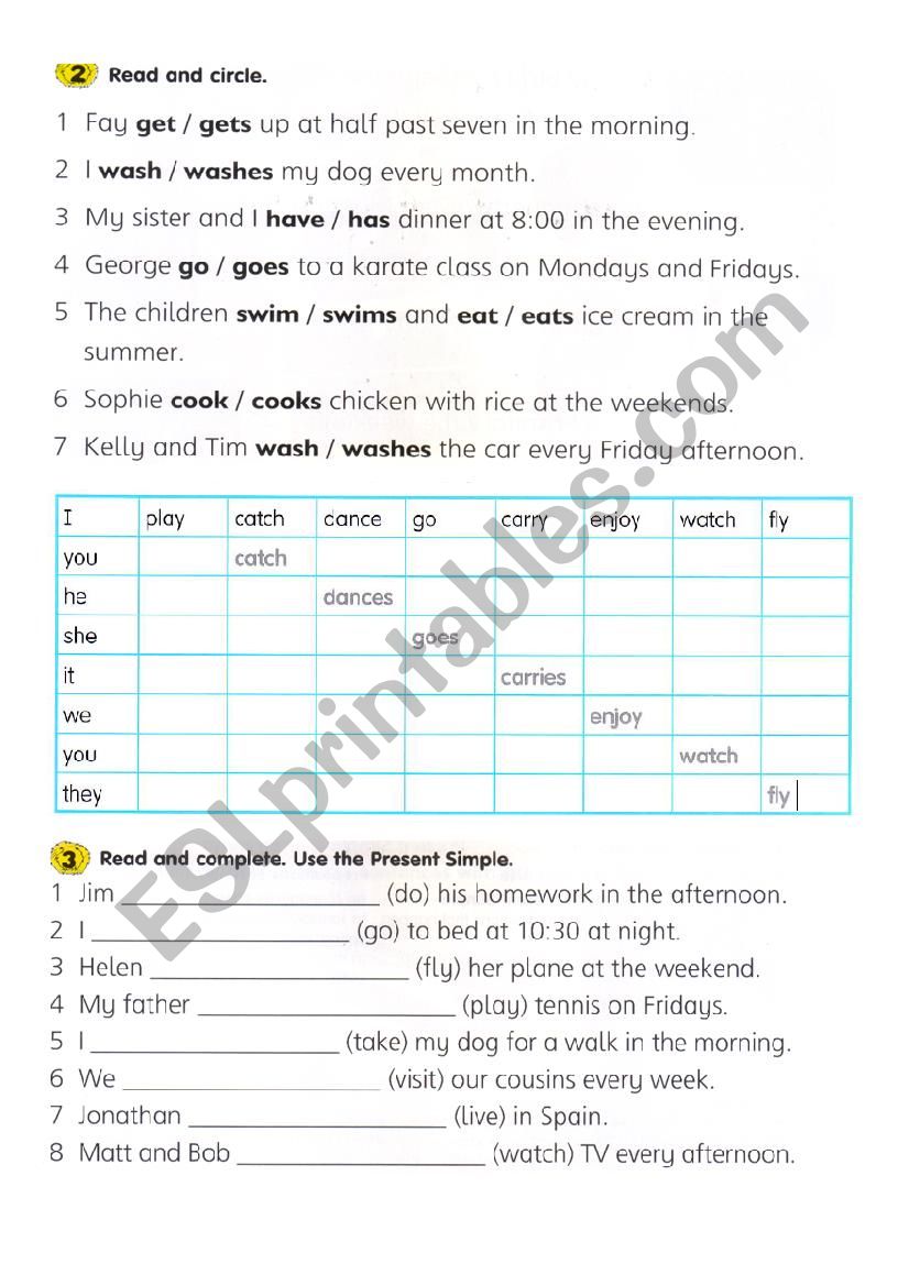Present simple for kids worksheet