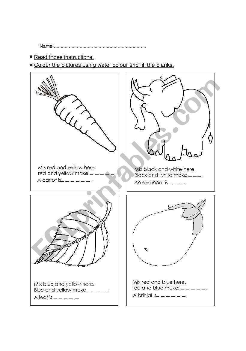 mixing colours worksheet