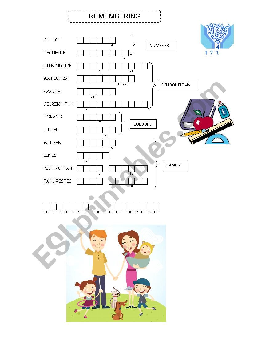 REVIEWING VOCABULARY worksheet
