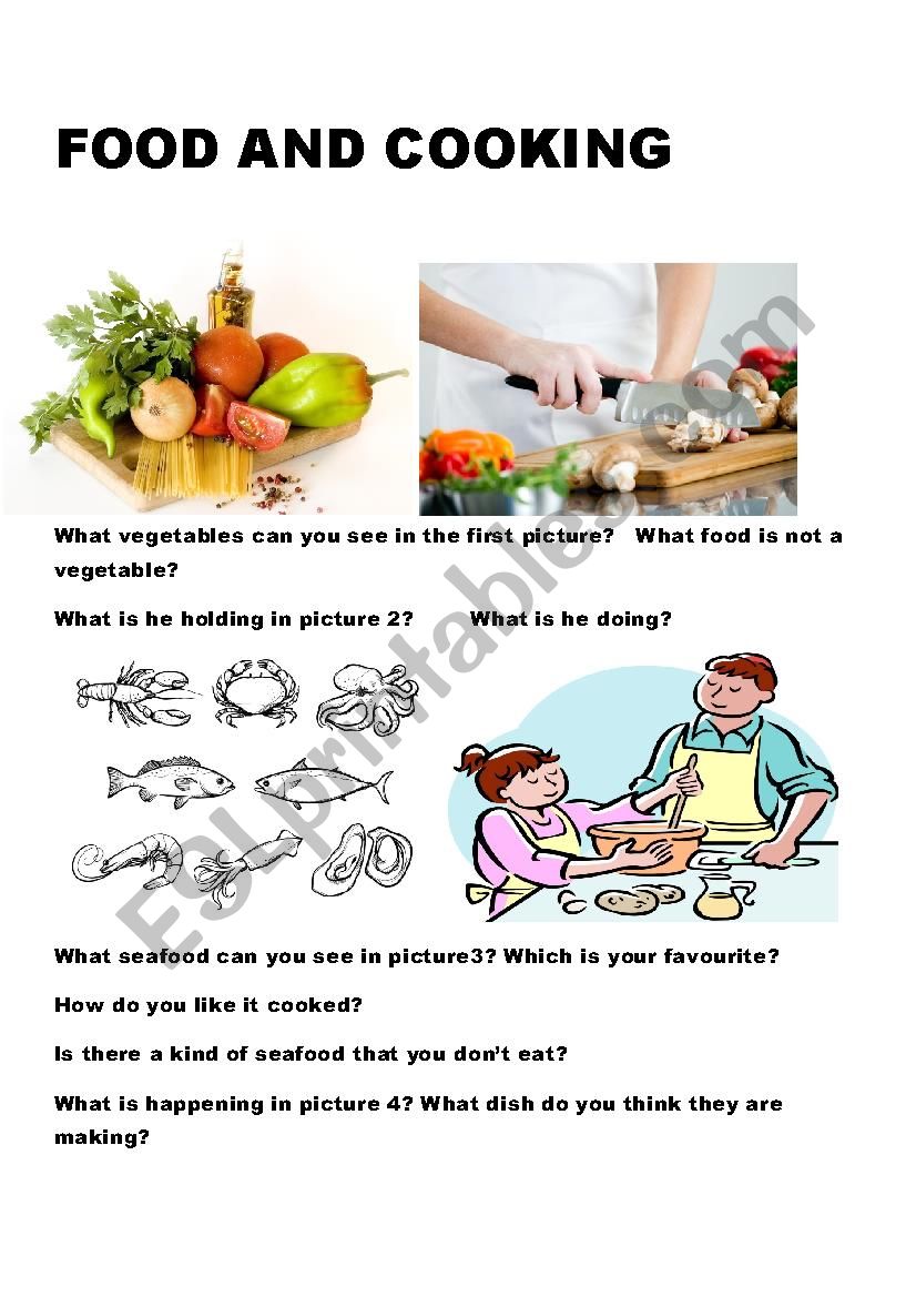 Food and Cooking worksheet